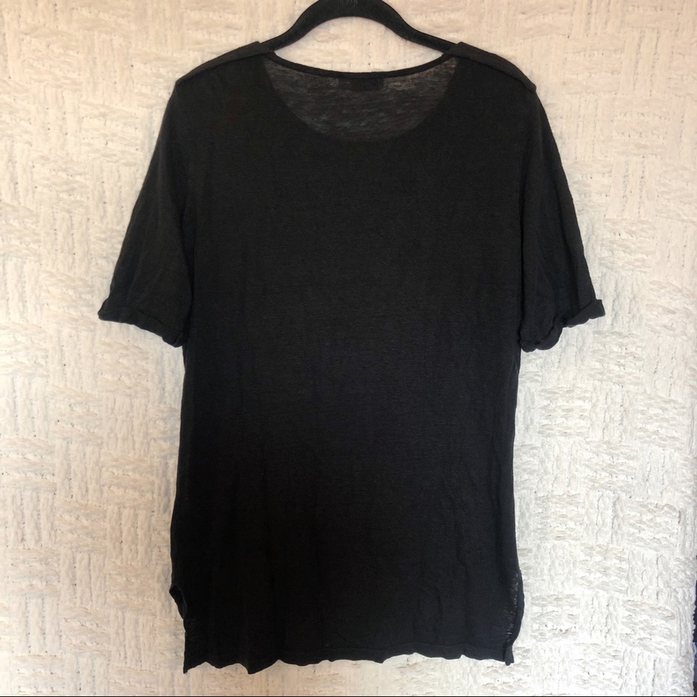 FRAME Le Boxy Epaulette Linen Tee - Picture 7 of 7
